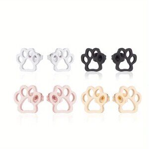 Paw Print Stainless Steel Stud Earrings #1365